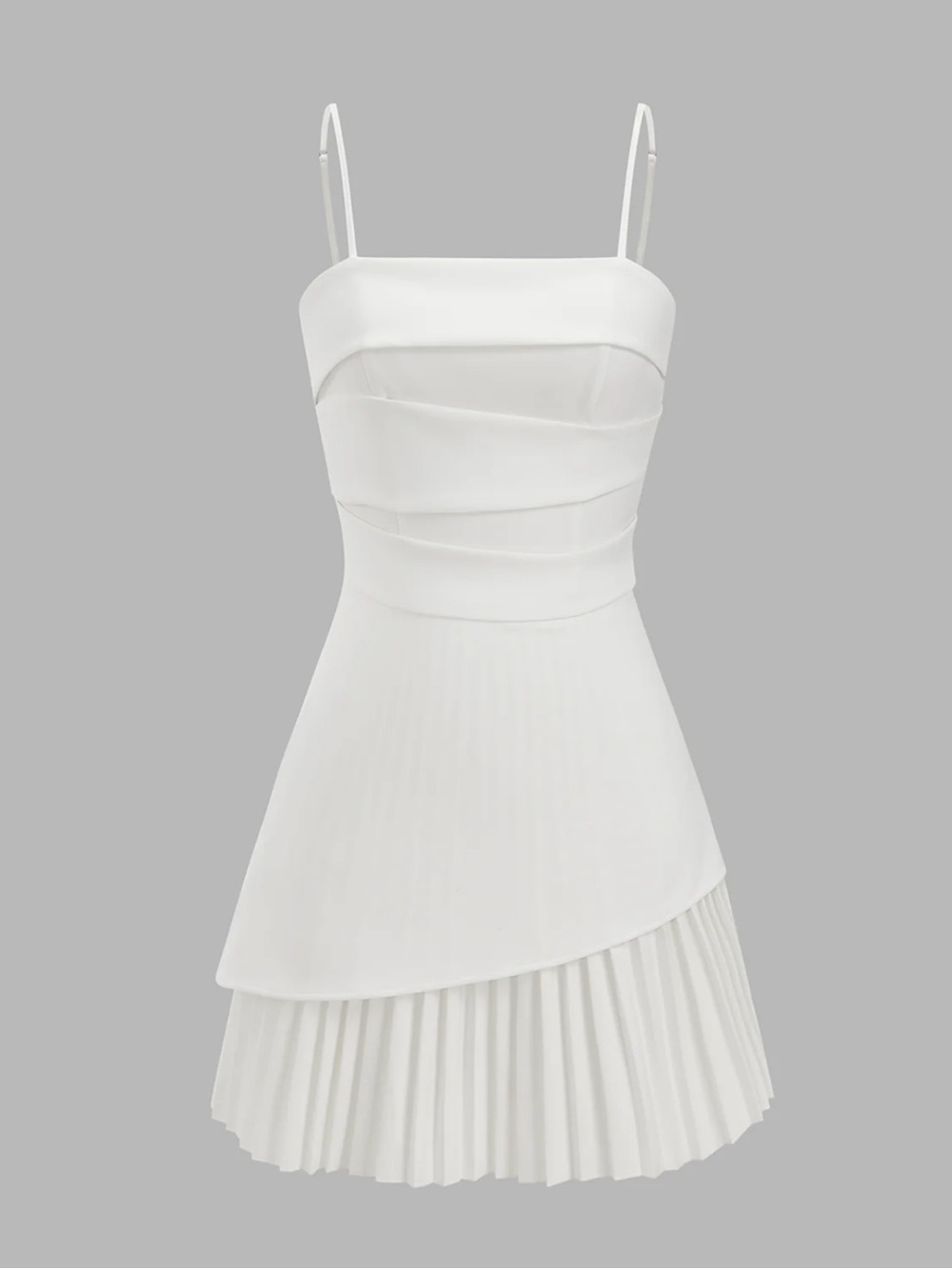 NWT Commense Pleated Hem Asymmetrical Cami Mini Dress